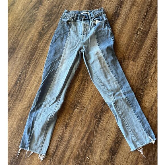 PacSun High Rise Straight Two Toned Jeans Size 23L - Picture 2 of 7